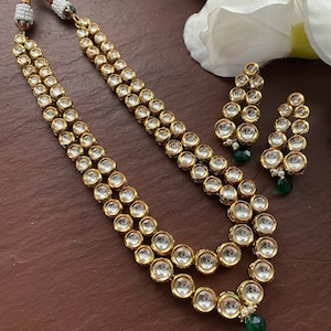 Kundan necklace /Long necklace set/ Indian Jewelry/ Indian Necklace/ Pakistani jewelry/ Indian groom shervani necklace/ Kundan Choker