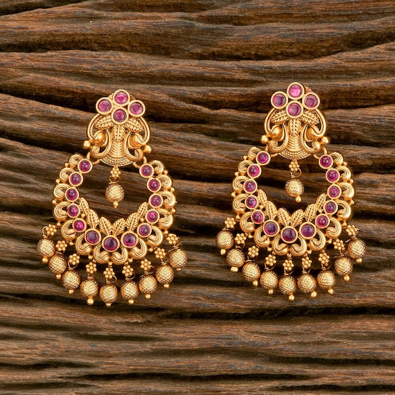 Buy Online Vaibhav Jewellers 22K Temple Krishna Jhumki Earrings 559VA317  from Vaibhav Jewellers