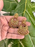 Kemp Earrings /Polki chandbali/ Ruby earrings/South Indian Earrings/Lakshmi earrings /temple earrings/ Indian Jewelry/ Guttapusalu earrings