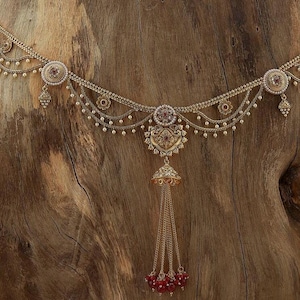 Polki Belly Chain/Antique Gold Belly chain/ Belt/ Indian Jewelry/ Indian waist belt/waist chain/jewelry belt/Temple jewelry/Kundan Belt