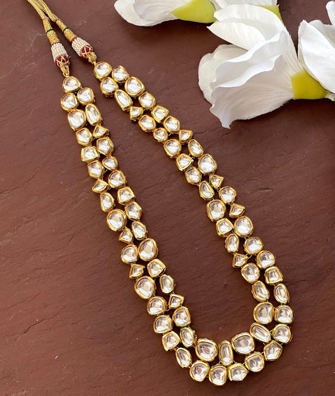 Kundan Necklace /Long Kundan Necklace/ Indian jewelry / Kundan | Etsy