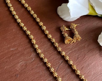Long Necklace/gold Necklace/ Matar Mala 