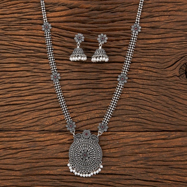 AI101 - German Silver Oxidised Long Chain