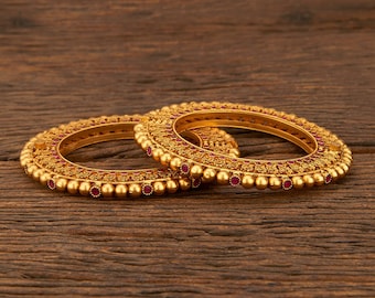 Matte Gold Openable Bangles/Pacheli /Kada/ Gold Bangles/Indian Bangles/ Temple jewelry/Indian Wedding Jewelry/ruby bangles/Amrapali jewelry