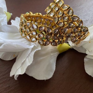 kundan Bangles/Gold Bangles/Indian Bangles/Indian kada/openable bangle/gold kada/Kundan kada/Indian wedding jewelry /pakistani kada/bracelet