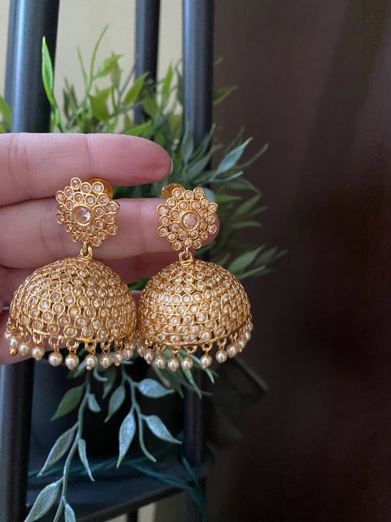 Kriaa Gold Plated Black Meenakari Dangler Earrings - 1314206K