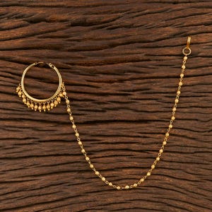 Gold Nose Ring  /Indian Nose Ring / Piercing Nose Ring /Indian bridal Jewelry/wedding  jewelry/Bridal piercing Nath/Gold nath