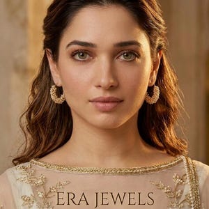 Indian hoop earrings/gold hoops/ gold ghungru earrings/Pearl hoops/Baali earrings/punjabi earrings/pakistani earrings/ light weight earrings image 3
