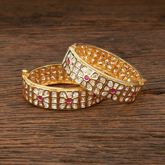 Ruby and Gold Kundan Bangle – Kraft Smiths