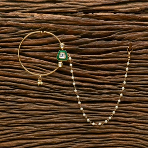 Kundan Nose Ring with pearl chain /Clip On Nose Ring/Fine Kundan Nose Ring/ Nath/ Indian Nose Ring/ polki Nose Ring/ / bridal Jewelry