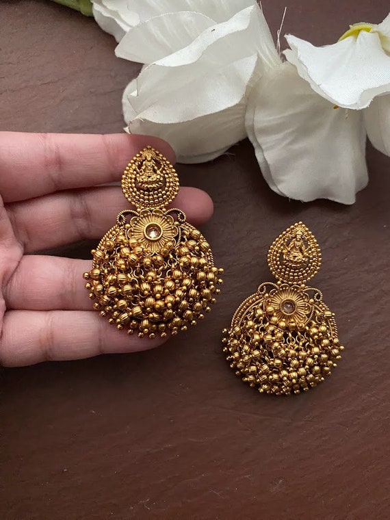 Bollywood Kundan chandelier Earrings |Indian Chandbali Earrings| Brida – Indian  Designs