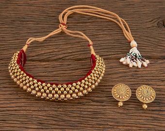 Maharashtrian thushi necklace discount