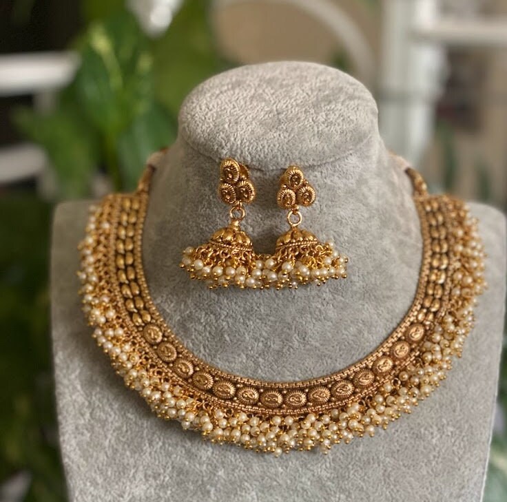 Gold Necklace/ Indian Choker/ Indian 