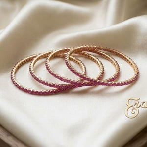 Ruby CZ Indian Bangles: One Gram Gold Bridal Jewelry