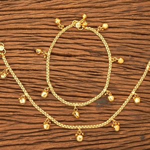 Anklet/ Gold Anklet/ Indian anklets /Temple Jewelry/Antique gold Payal/ bridal Payal / Panjeb/Indian Jewelry/ Pakistani Jewelry/Boho Jewelry