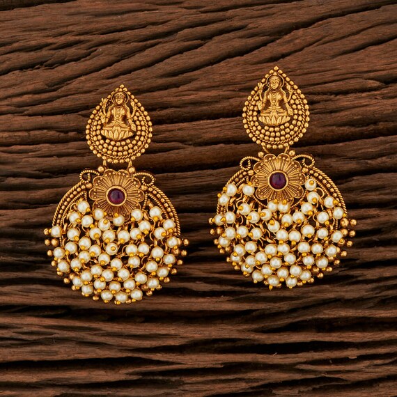 Lightweight Gold Chandbali | Freshwater Pearls | Real 22k Gold Earrings