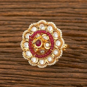 Polki Ring /Gold Ring /Fine Kundan Ring / Indian Finger Ring/Adjustable  Ring /Indian jewelry/ Pakistani jewellery/Statement ring/Sabyasachi