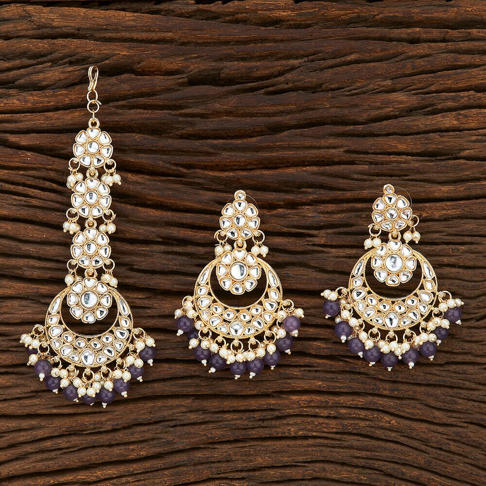 Buy Gold Plated Earrings, Long Chandlers, Tikka Earrings Set, Bridal  Jewelry Set, Long Earrings, Kundan Earrings, Kundan Tikka Set, Traditional  Online in India - Etsy