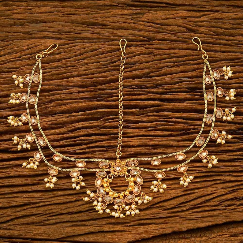 Matha Patti Indian Forehead Jewelry Indian Bridal Jewelry Etsy