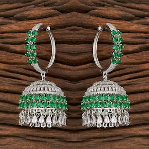 CZ Jhumka / indische Creolen / Diamant-Jhumkas / Rubin-Jhumka / Gold-Jhumka / Punjabi-Schmuck Pakistanische Ohrringe / amerikanische Diamantohrringe