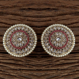 Pendientes Kundan de gran tamaño / Pendientes indios / Joyas indias / Pendientes Kundan / Pendientes Meenakari / Joyas Kundan / Pendientes étnicos / Pendientes Polki