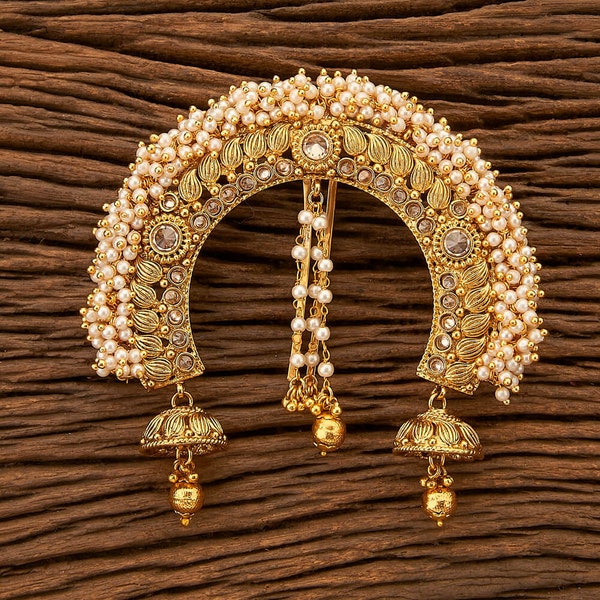 pearls Hair Bun Pin |Juda Pin|Indian Hair Jewelry|Traditional U Pin |Bridal Hair Clip|One Gram Gold |guttapusalu Pin|south indian wedding