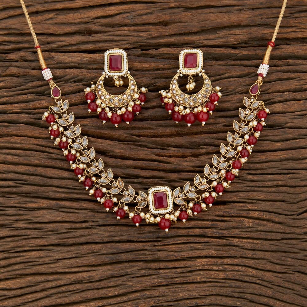 Red stone shop choker necklace