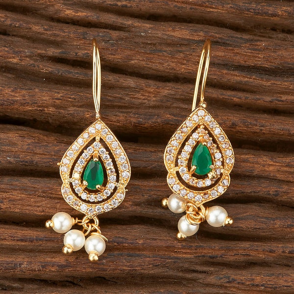 Emerald green earrings, Antique bugadi, bali, hoops, kids earrings, Small  delicate earrings, temple earrings, south Indian Earrings