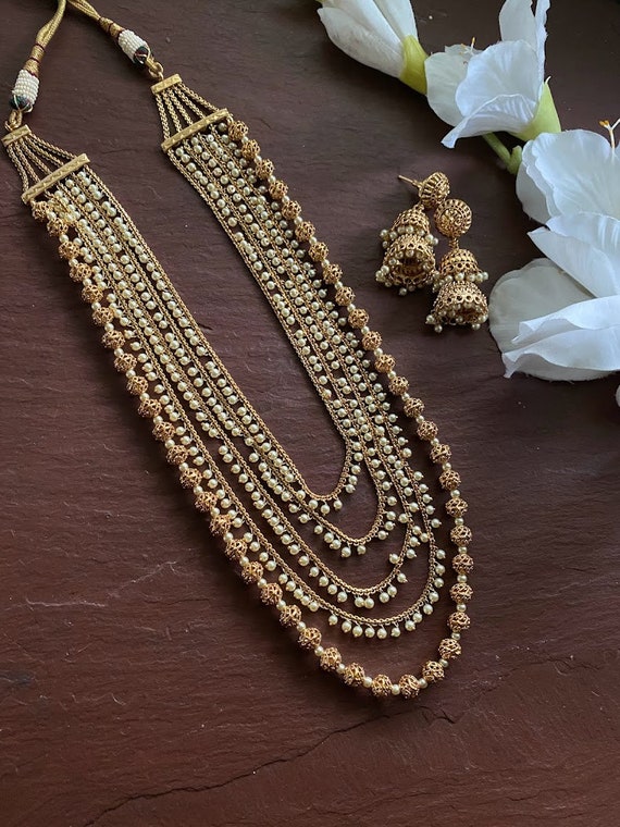 22 Inches Long Necklace indian Necklace Matar Mala pearl Beaded