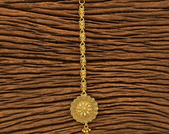 Gold maang tikka with weight sale