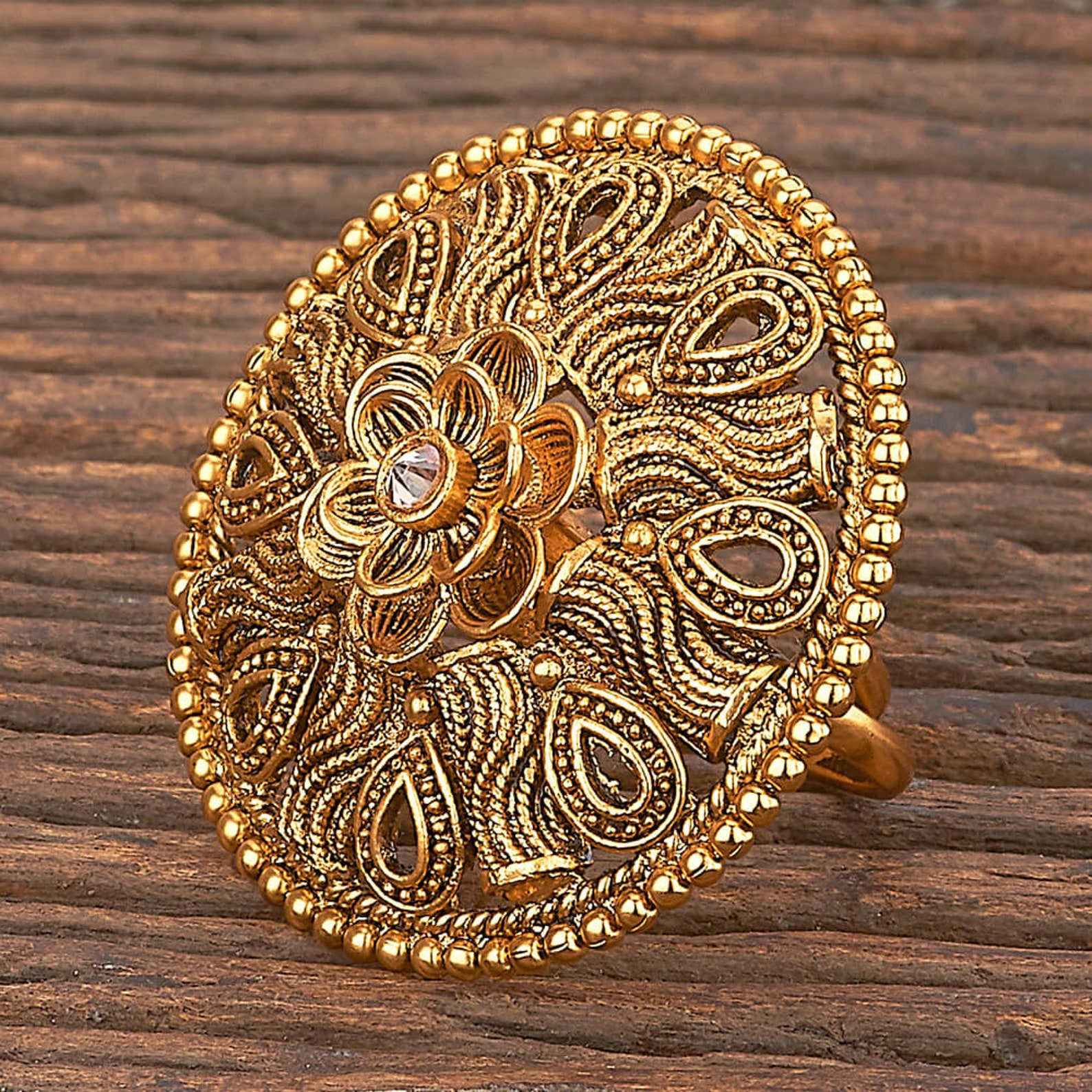 Temple Ring / Matte Gold Ring / Indian Finger Ring/ Indian Etsy