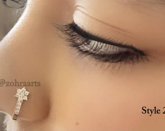 Nose ring, NO Piercing required, Nose Cuffs, ClIp On nose ring/Fake Nose Ring/Nose studs/ Indian nose ring/ Nose Hoop/ Gold Nose Ring /CZ