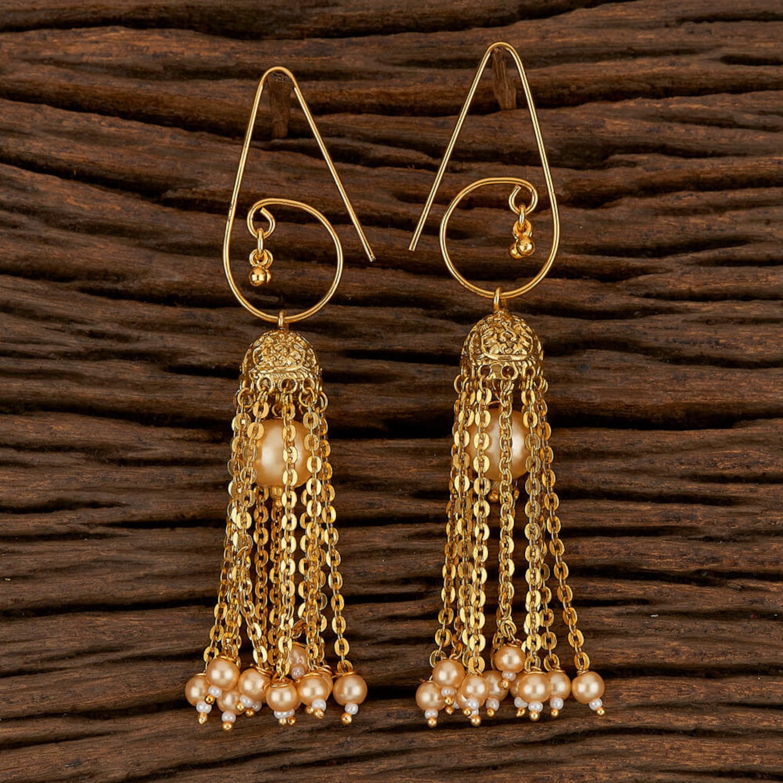 Indian Hoop Earrings/long Hoop Jhumka Earrings/gold Etsy