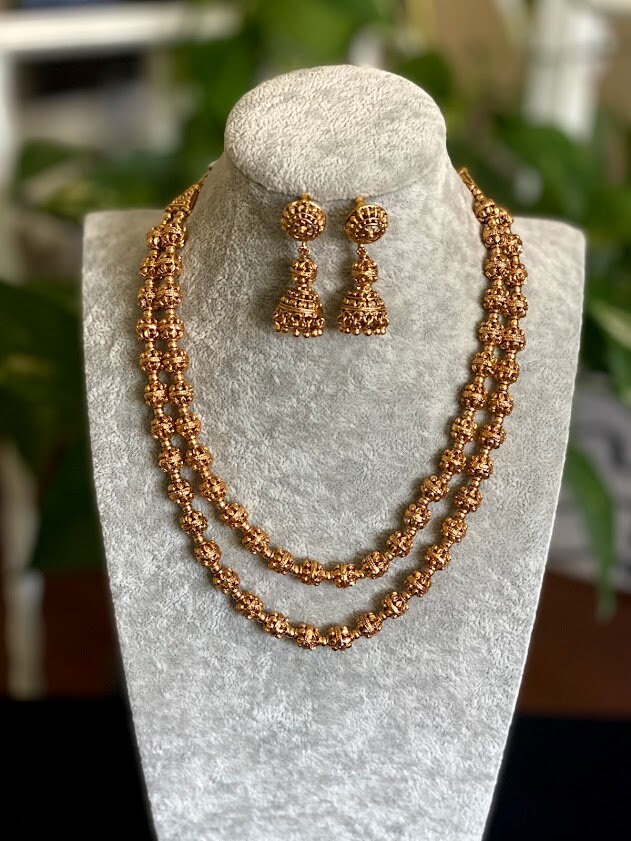 Long Necklace/gold Necklace/ Matar Mala 