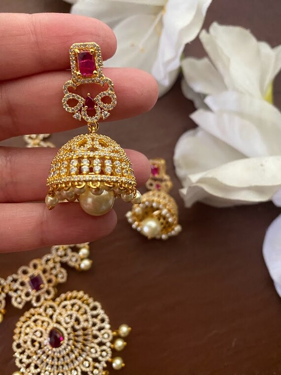 Ruby Beads Earrings Natural Multi Gemstone Beaded Jewelry Hoop Earrings  1.5