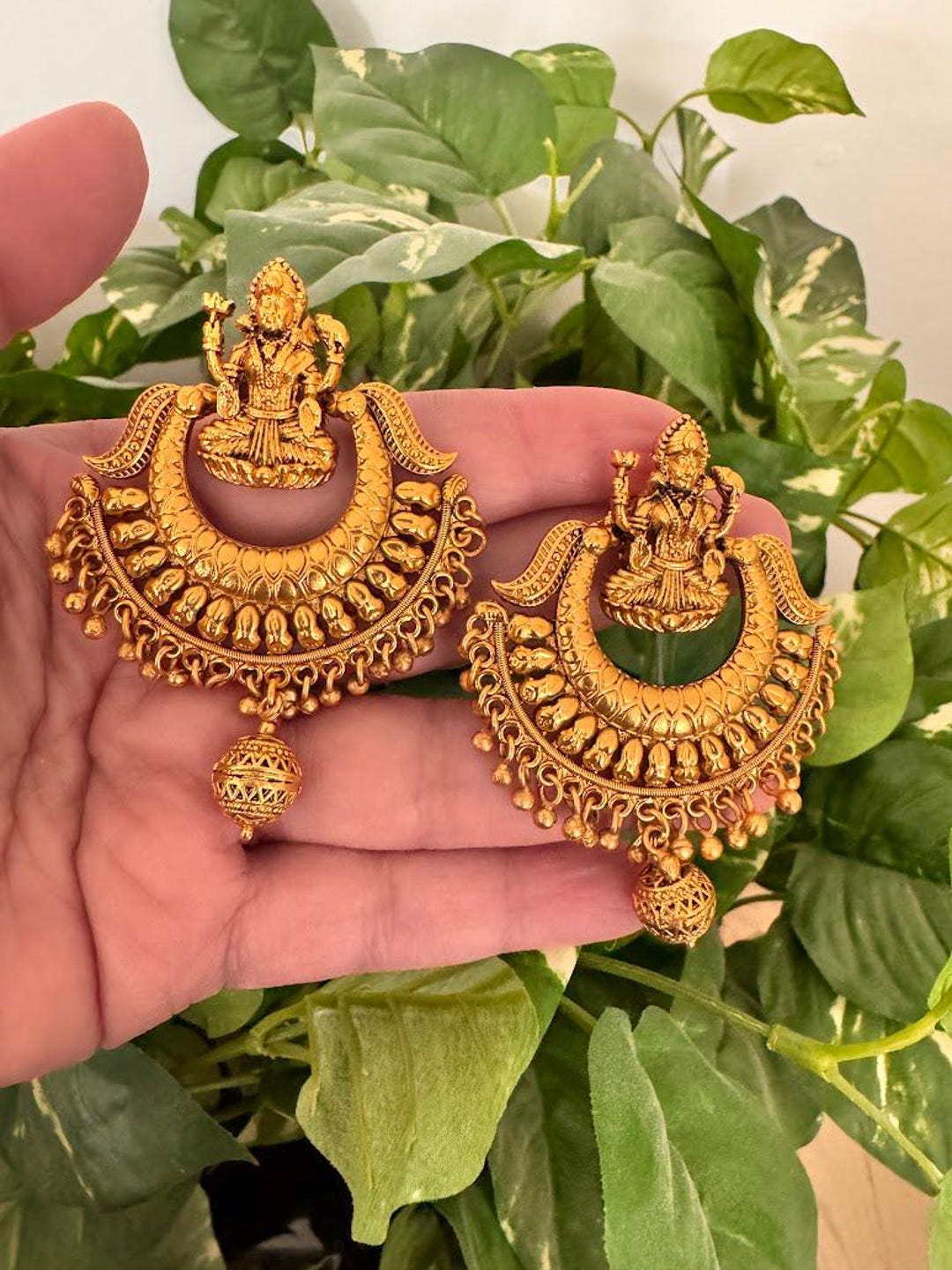 Jhumka Ram Leela Gold Earrings Designs Matte Gold Earrings