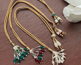 Verstelbare handgemaakte ontwerper ketting draad Dori, terug touwen voor ketting, Indiase ketting sieraden koord met kreeft sluitingen, sieraden aanbod