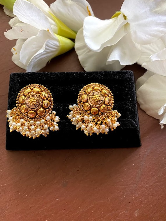 Temple Jewellery Earrings Gold - JD SOLITAIRE