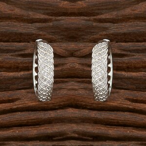 CZ Hoop Gold Earrings/ American Diamond Silver Earrings/ - Etsy