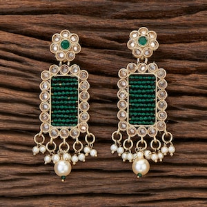 Boucles d'oreilles or antiques Polki Kundan Chaandbali/ boucles d'oreilles polki/ boucles d'oreilles indiennes/ chandbali/boucles d'oreilles rubis/boucles d'oreilles vertes/boucles d'oreilles en or terne