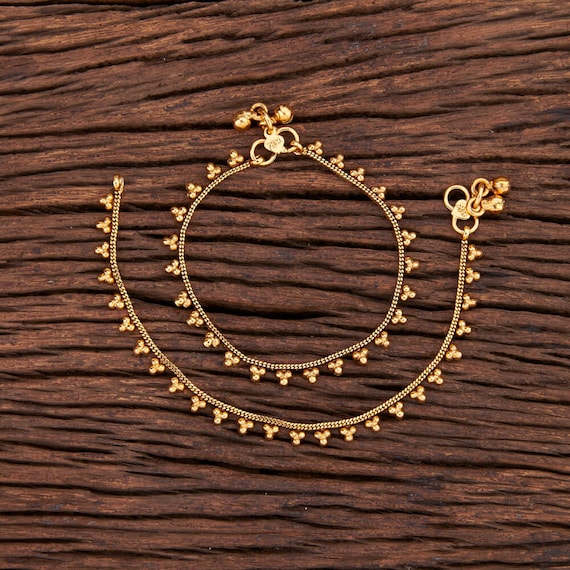 Girls Anklets/kids Gold Anklets /baby Anklets /payal/antique Etsy