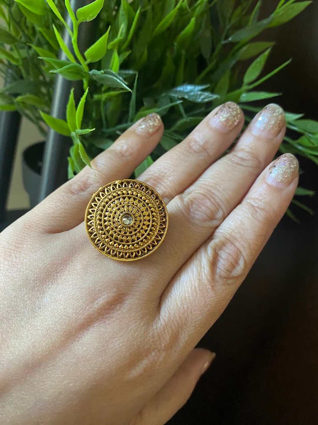 Ethnic .pk|vintage Silver & Gold Flower Zircon Ring For Women - Ethnic  Wedding Jewelry