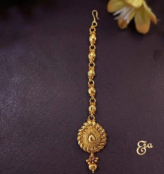 Antique Gold Maang Tikka | Traditional Indian Bridal 