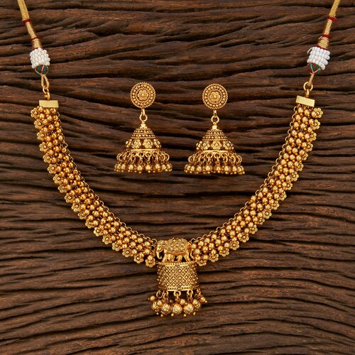 Gold Necklace /indian Gold Necklace Set 