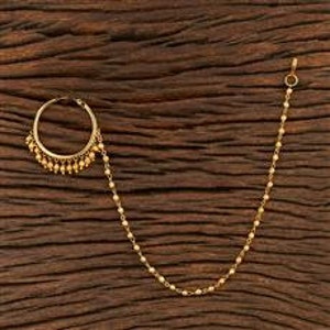 Gold Nose Ring  /Indian Nose Ring / Piercing Nose Ring /Indian bridal Jewelry/wedding  jewelry/Bridal piercing Nath/Gold nath