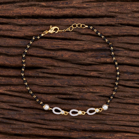Golden Evil eye Bracelet With Black Beads For Girls and Women