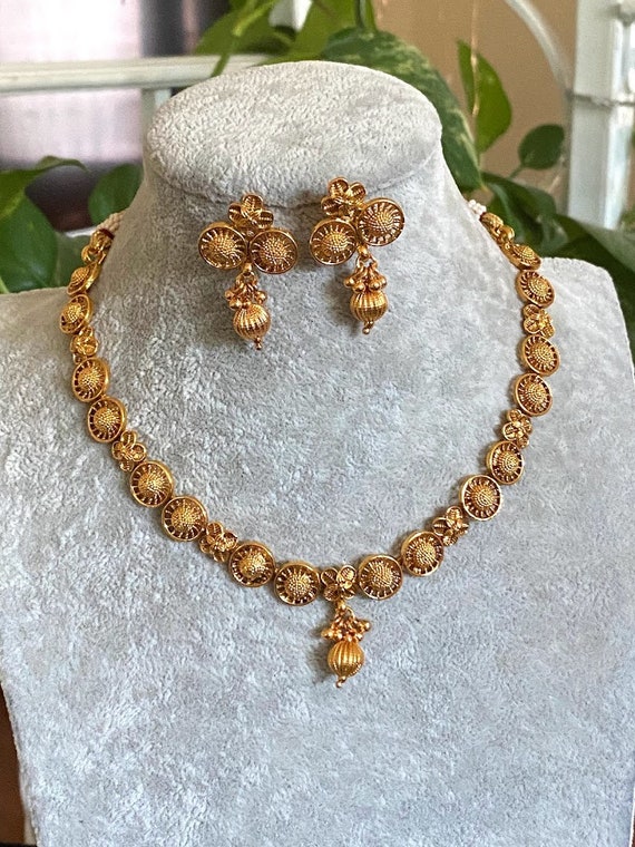 Indian Women Gold Necklace Choker Bollywood Bridal Wedding Jewelry Earring  Set | eBay
