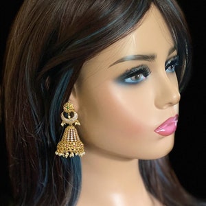 CZ Jhumka | Indischer Ohrring | Amerikanischer Diamant Jhumkas | Statement Ohrringe | Südindischer Schmuck | Pakistanischer Schmuck | Bollywood Schmuck