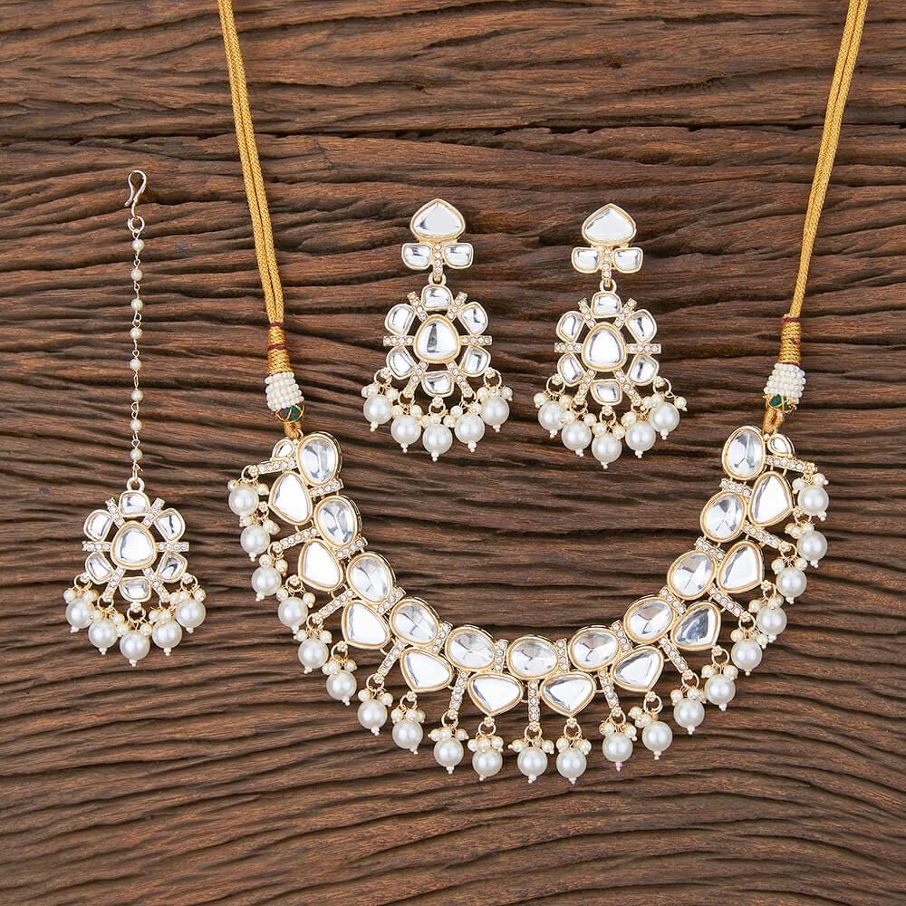 Viktorianische Halskette /Kundan Halskette /Uncut polki Halskette / India CZ Victorian Halskette/Matt Gold Halskette/Indischer Schmuck/Pakistani Schmuck