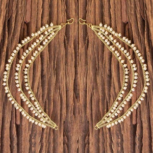 Ear Chain/ Sahare/Pearl kaan chain/ Earing support chain/Indian Jewelry/ Pakistani Jewelry/Bahubali Eaarrings /Kaan sahara /hair accessories